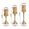 3 Antique Gold Lace Design Metal Glass Votive Candle Holders Centerpieces Party